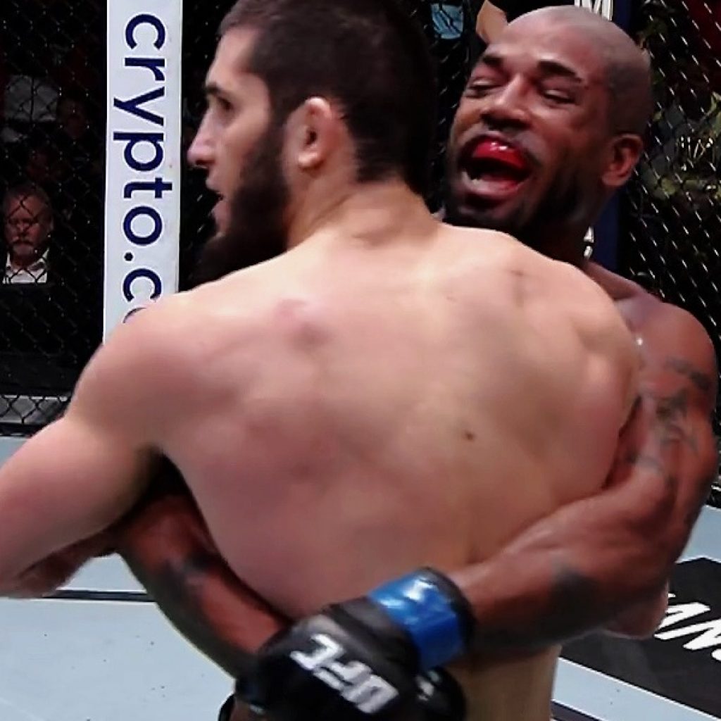 Islam Makhachev and Bobby Green sharing respect after UFC Vegas 49